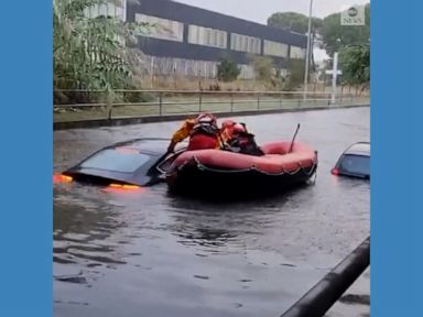 WATCH:  Firefighters rescue drivers from floods