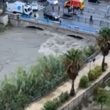 Flooding was reported in parts of southern France, with the swollen Huveaune River surging through Marseille, as officials warned of the risk of significant flooding along its banks.