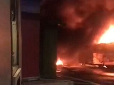WATCH: Buses destroyed by flames in Rome