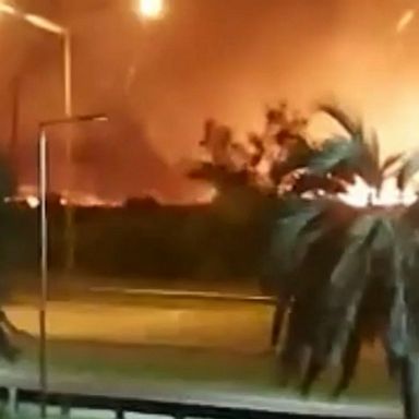 Flames from a fire that broke out in the Ciervo de los Pantanos National Park in Argentina were visible to drivers on the highway. The cause of the fire was not immediately known.