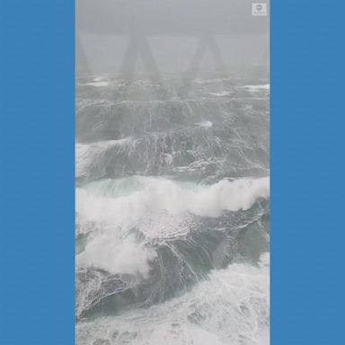 The Fastnet Lighthouse off County Cork provided a first row seat to the view of huge swells.