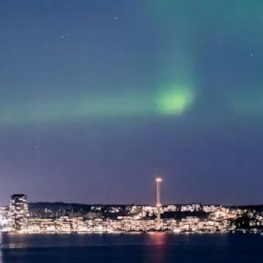 The aurora borealis made a rare appearance above Stockholm over the weekend.