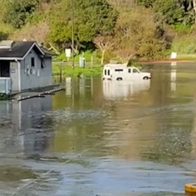 Santa Cruz's streets were filled with water on Jan. 15 following volcanic activity in the Pacific Ocean.