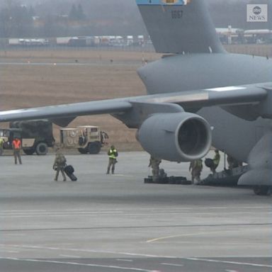 Members of the 82nd Airborne Division arrived in southeastern Poland near the border with Ukraine amid fears of a Russian invasion.