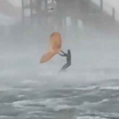 This windsurfer said conditions in the Netherlands were the "craziest" he's ever encountered.