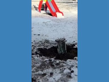 WATCH: Fragment of rocket found at Ukraine playground