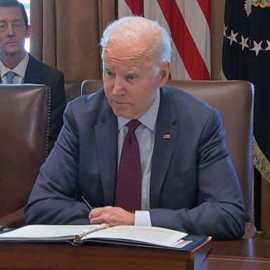 President Joe Biden announced new sanctions against members of the Russian elite, banning 19 oligarchs and their close associates from traveling to the United States.