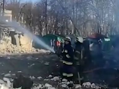 WATCH: Emergency services respond to strike on residential building in Kyiv