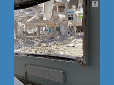 WATCH: Former student walks through destroyed school in Ukraine
