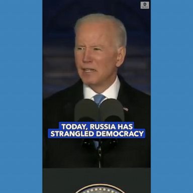 "Russia has strangled democracy,” said President Joe Biden during his fiery speech from Warsaw as Russia presses its invasion in Ukraine. 