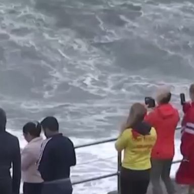 Sydney's iconic Bondi Beach disappeared beneath the waves as a storm system moved through, just after floods battered other parts of Australia.