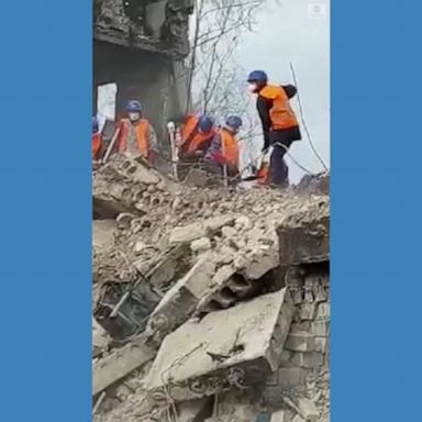 Dozens of volunteers joined Ukrainian emergency officials in the restoration efforts in Borodyanka, Ukraine.