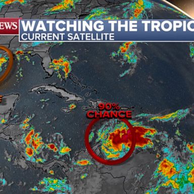 Three storm systems in the Atlantic basin may develop into tropical storms or tropical depressions in the next two days. 