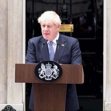 PHOTO: Boris Johnson announced his resignation Thursday after the latest ethics scandal around his leadership led 50 senior lawmakers to quit the government.