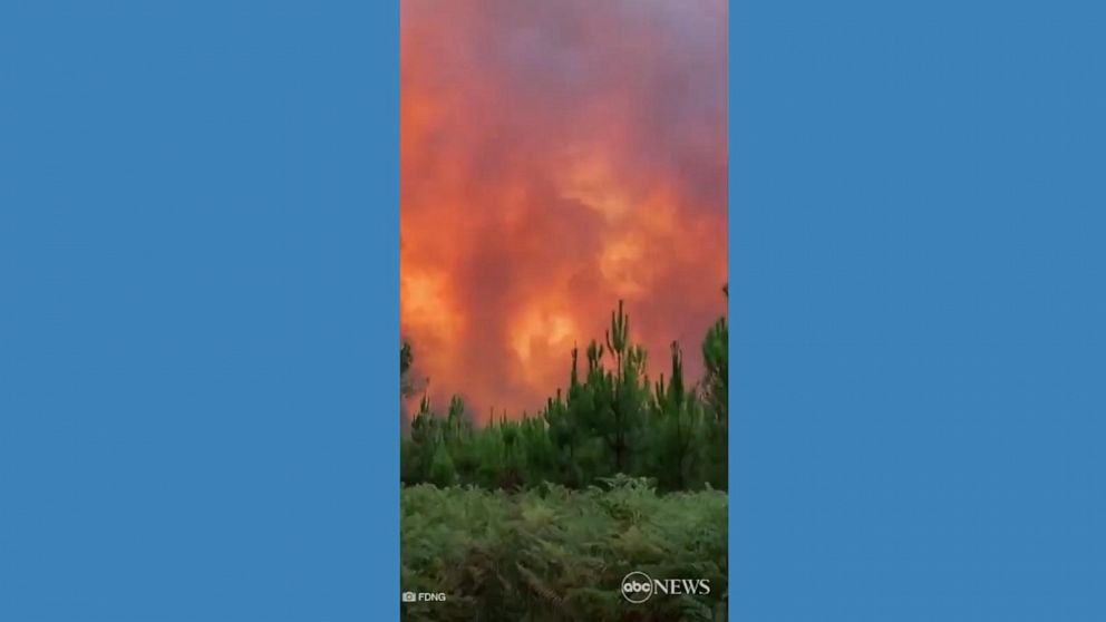 Dozens of wildfires burn in southwestern France  GMA