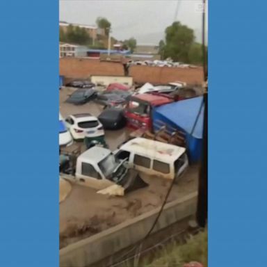 VIDEO: Flash floods wash away dozens of cars in China