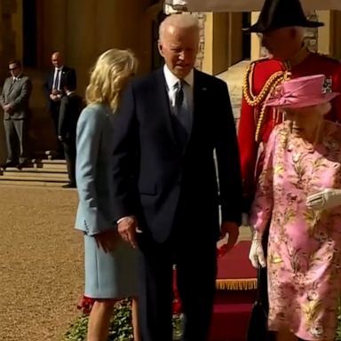 The queen of England meets U.S. presidents through the years.