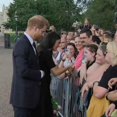 VIDEO: Harry and Meghan join Will and Kate to shake hands at Windsor