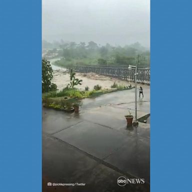 VIDEO: Bridge swept away as Hurricane Fiona hits Puerto Rico