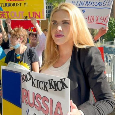 PHOTO: VIDEO: Ukrainian Parliament member joins protests outside United Nations