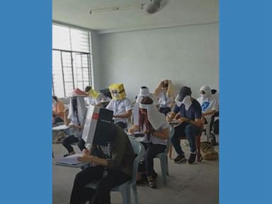 WATCH: College students design 'anti-cheating' hats