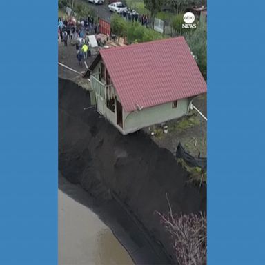 VIDEO: House on brink of collapse after heavy rainfall in Chile