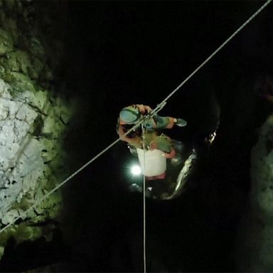 VIDEO: Drone captures moment of American caver's rescue