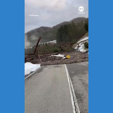 VIDEO: Eyewitness captures harrowing escape from landslide following Japan quake