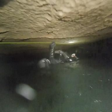 VIDEO: Five people rescued from flooded cave