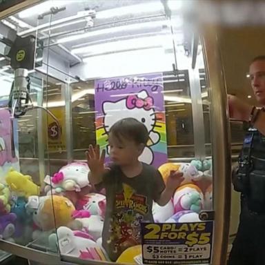 VIDEO: Police rescue boy stuck inside 'Hello Kitty' claw machine