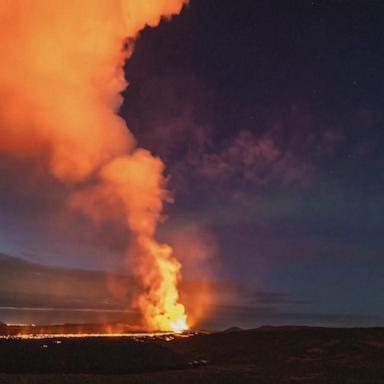 VIDEO: Northern Lights shine over volcano in Iceland