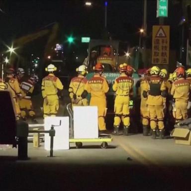 VIDEO: More than 70 miners trapped in Taiwan following 7.4 magnitude quake