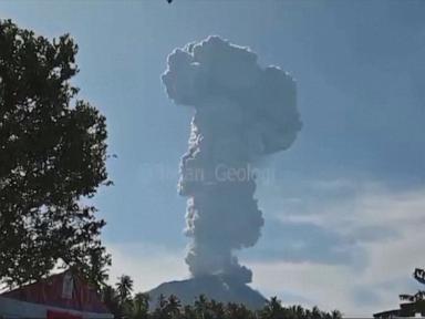 WATCH:  Volcano erupts in Indonesia, spewing ash into the sky