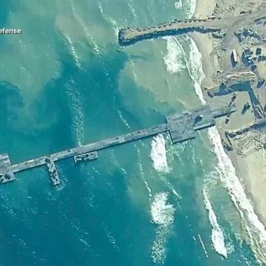 VIDEO: US military officials repair damaged pier to allow more aid into Gaza