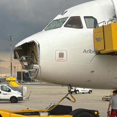 VIDEO: Hailstorm causes major damage to Austrian Airlines plane