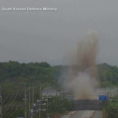 South Korea's military said Tuesday it detected explosions on two cross-border roads connecting the country to North Korea.