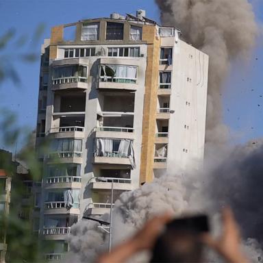 VIDEO: Dramatic footage shows Beirut building demolished in Israeli airstrike