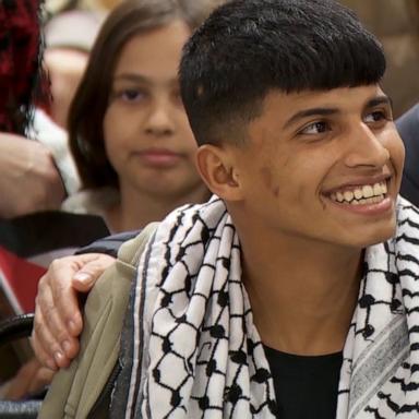 Injured Gaza teen arrives in US for medical treatment after losing both arms 