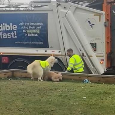 Maddie’s weekend can’t officially start until her favorite neighborhood garbage men arrive at her home in northern Ireland.