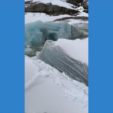 VIDEO: Part of glacier breaks off during training exercise in Peruvian Andes