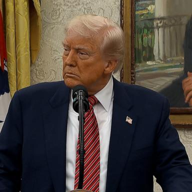 President Donald Trump, taking reporter questions in the Oval Office, was asked if he is planning a new ceasefire and hostage deal proposal for Israel and Hamas before his Middle East trip next week.