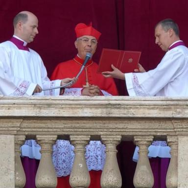 A senior cardinal deacon, who stood on the balcony on the facade of St. Peter's Basilica, made the announcement.