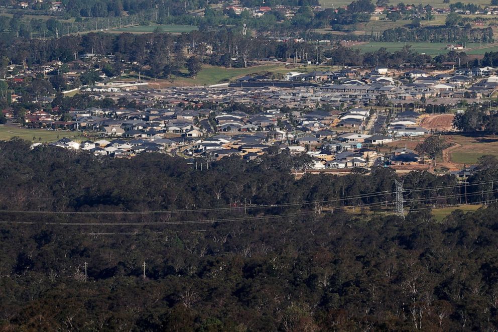 PHOTO: Houses stand near the foothills of the Blue Mountains on the outskirts of Sydney, an area where koalas are being threatened by land clearing and urban sprawl, seen from Kurrajong Heights, Australia, Oct. 13, 2020.