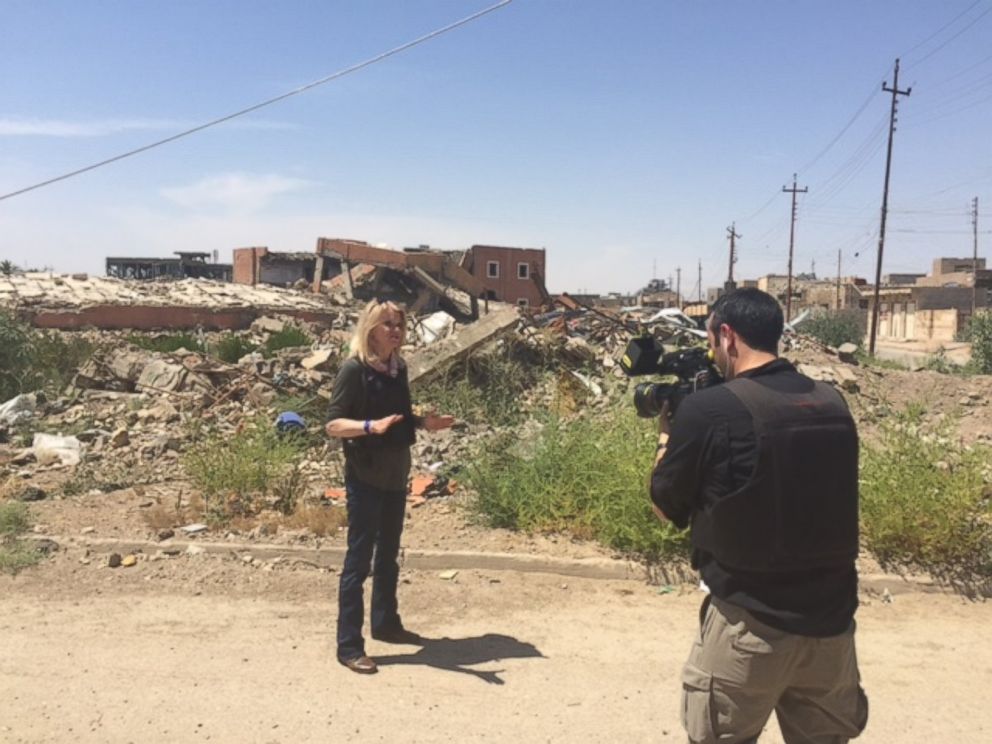 PHOTO: ABC News' This Week Co-Anchor and Chief Global Affairs Correspondent Martha Raddatz walks the devastated streets of Ramadi on May 13, 2016. In May 2015, Ramadi fell to ISIS militants and was liberated by Iraqi Security Forces seven months later. 