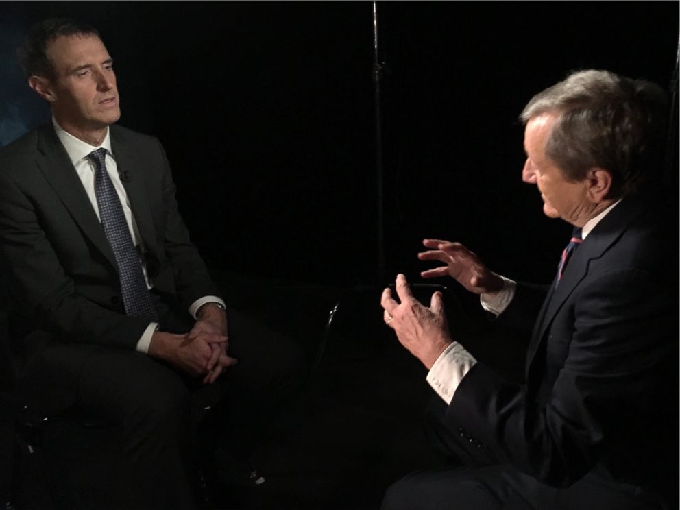 PHOTO: Europol Director Rob Wainwright speaks with ABC News' Brian Ross about European security during a recent trip to the United States.