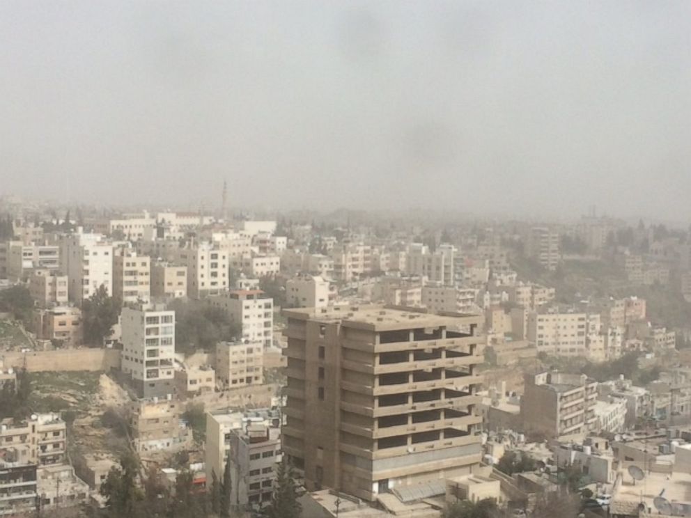 PHOTO: A sandstorm can be seen from Amman, Jordan, Feb. 11, 2015.