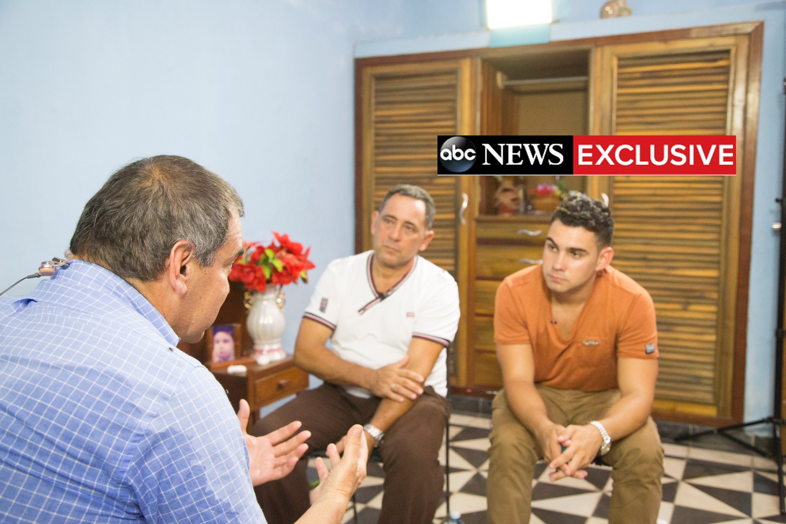 PHOTO: ABC's Jim Avila speaks with Elian Gonzalez and his father Juan Miguel in an exclusive interview in 2015.
