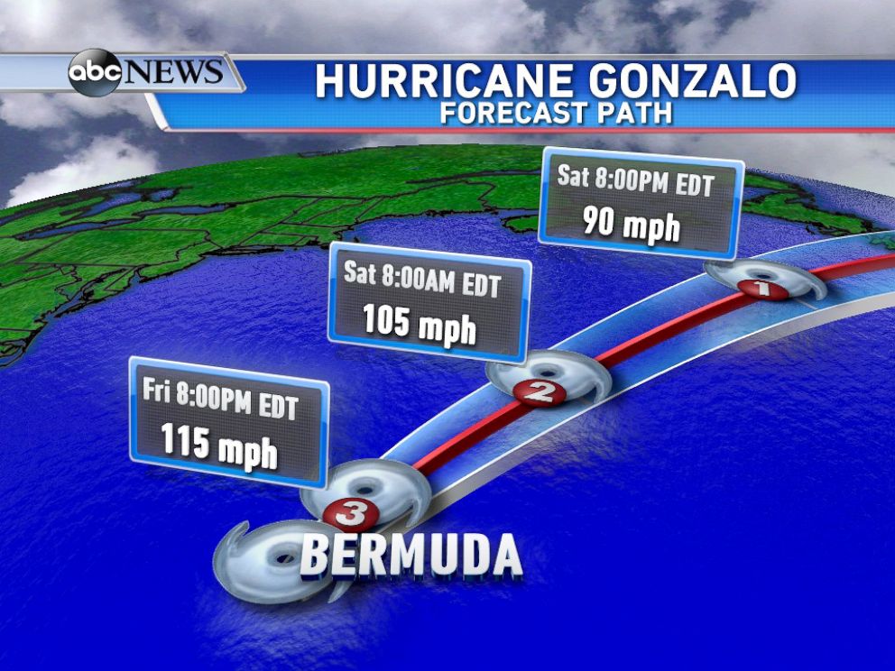 PHOTO: Gonzalo will hit Bermuda today as a Category 3 hurricane.