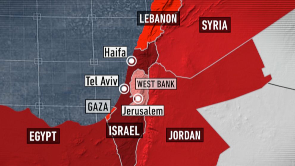 PHOTO: A map of Israel and it's surrounding areas.