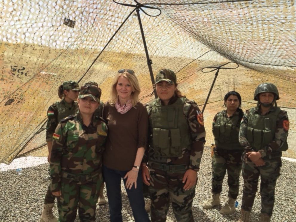 PHOTO: ABC News' "This Week" co-anchor and Chief Global Affairs Correspondent, Martha Raddatz, with female members of the Kurdish peshmerga force in northern Iraq, May 16, 2016.